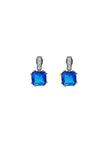 BLACKPURPLE (ブラックパープル) dropping square cubic earring_blue