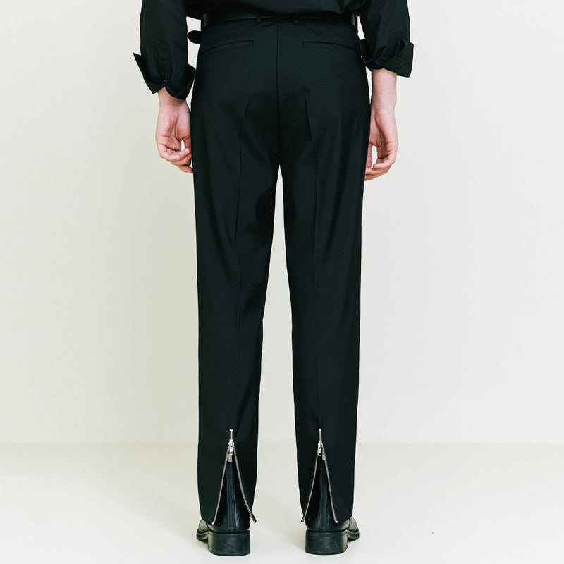 SSY(エスエスワイ) 2way Zipper Straight fit Slacks black