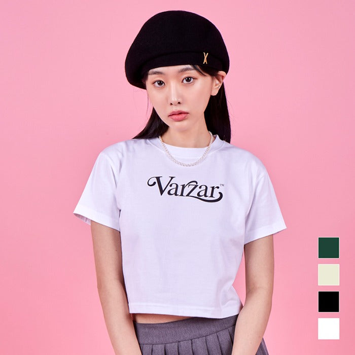 VARZAR(バザール) Leaf VZ Logo Crop T-Shirts (4color)