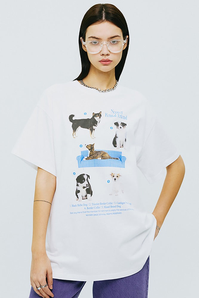 NCOVER（エンカバー）DOG FRIENDS TSHIRT-WHITE