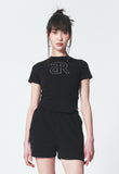INPREP (インプレップ）Crystal Monogram T-shirt Black