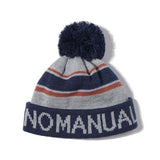 NOMANUAL(ノーマニュアル)    STRIPE KNIT BEANIE - GRAY