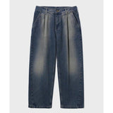 JEMUT (ジェモッ)  Liquid Wide Balloon Denim Pants Westernblue SOLP2460