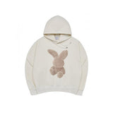 CREAM FUZZY RABBIT HOODIE CREAM