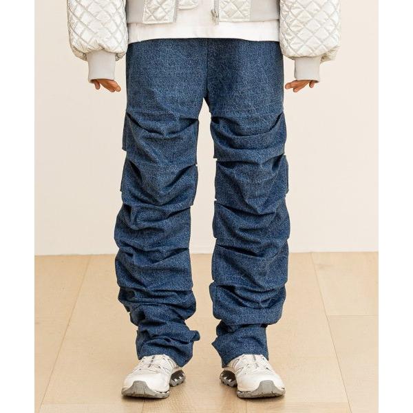 マスノウン(MASSNOUN)     CRUMBLE DENIM PANTS MFTTP007-BL