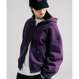 JEMUT (ジェモッ) Log Overfit Twoway Napping Hood Zip-up Dahliapurple YHHD2462