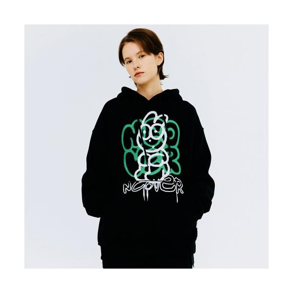 NCOVER（エンカバー） SPRAY RABBIT HOODIE-BLACK