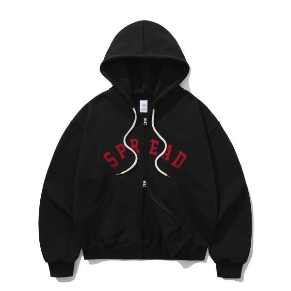 JEMUT (ジェモッ)  Spread Napping Hood Zipup Black OYHD2451