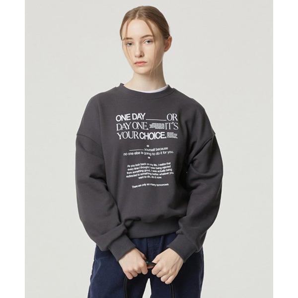 NCOVER（エンカバー） ONE DAY CHOICE TYPO SWEATSHIRT-CHARCOAL