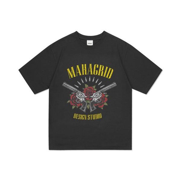 【mahagrid】23SS★ FLOWER PISTOL TEE mahagrid (マハグリッド) FLOWER PISTOL TEE CHARCOAL