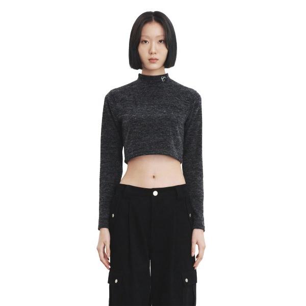 curetty (キュリティー)   C MOCK NECK CROP TOP_BLACK