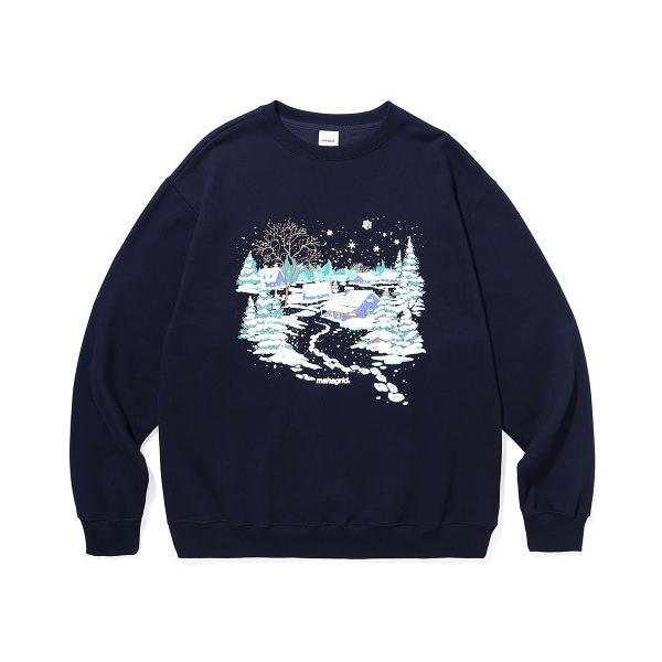 mahagrid (マハグリッド)     LANDSCAPE SWEATSHIRT NAVY(MG2CFMM453A)