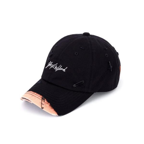 ブラックブロンド(BLACKBLOND) BBD Bleached Custom Script Logo Cap (Black)
