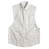 SSY(エスエスワイ) scoop sleeveless nylon shirt white