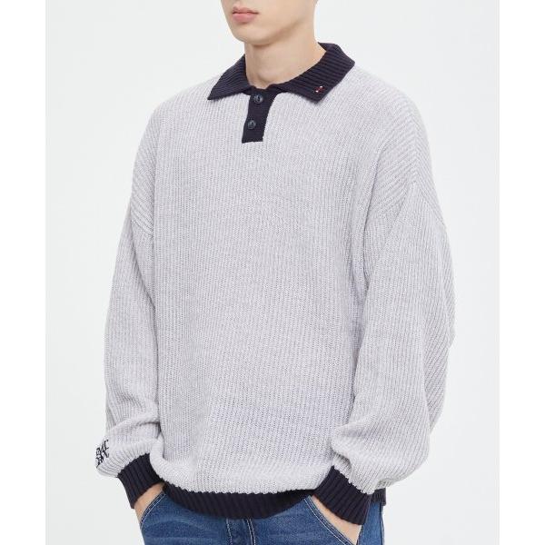 ROMANTIC CROWN(ロマンティック クラウン)     RMTC CLUB RELAX POLO KNIT_LIGHT GREY