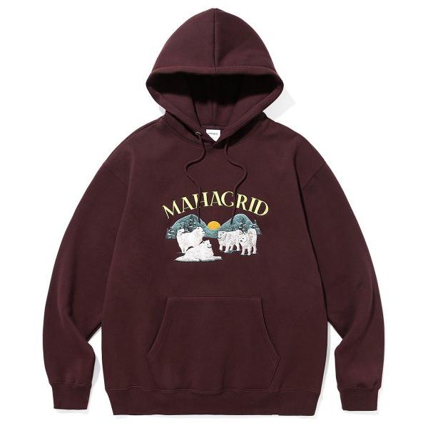 mahagrid (マハグリッド)     SAMOYED HOODIE BURGUNDY(MG2CFMM418A)