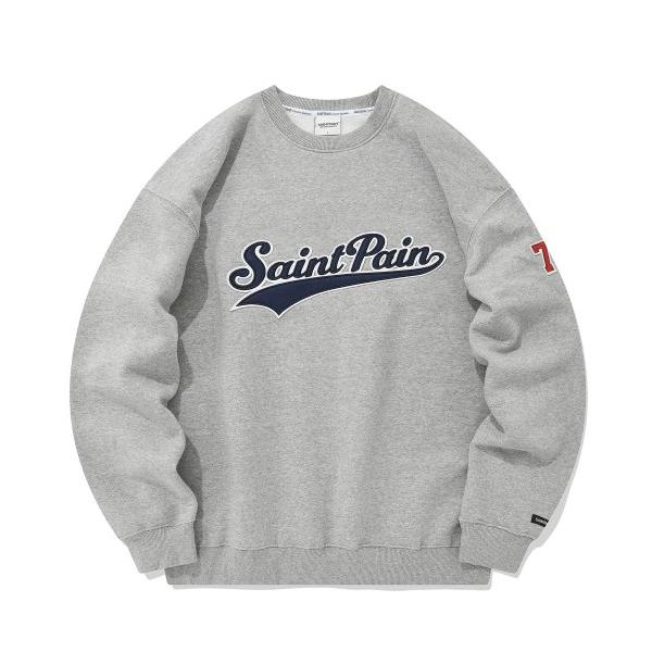セイントペイン(SAINTPAIN) SP TEAM LOGO CREWNECK-MELANGE GRAY