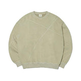 NOMANUAL(ノーマニュアル)    OVERDYED CROSS CUT SWEATSHIRT - SAND KHAKI