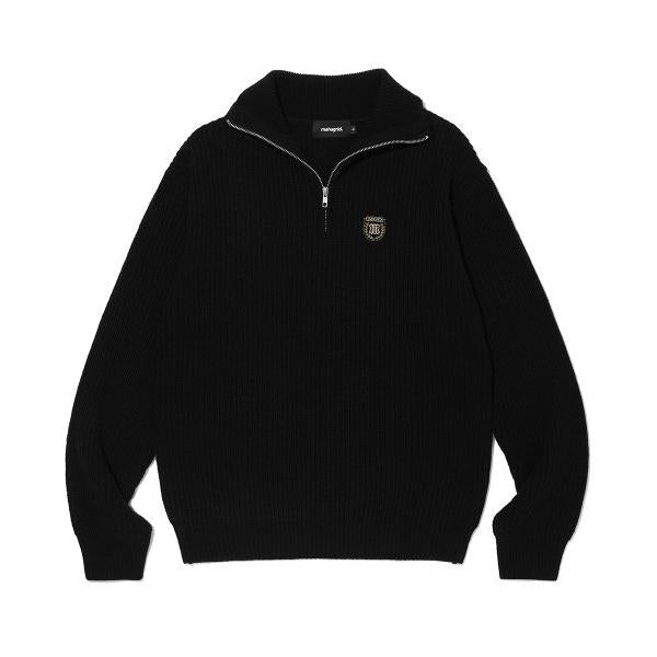mahagrid (マハグリッド)     CREST HALF ZIP KNIT BLACK(MG2CFMK681A)