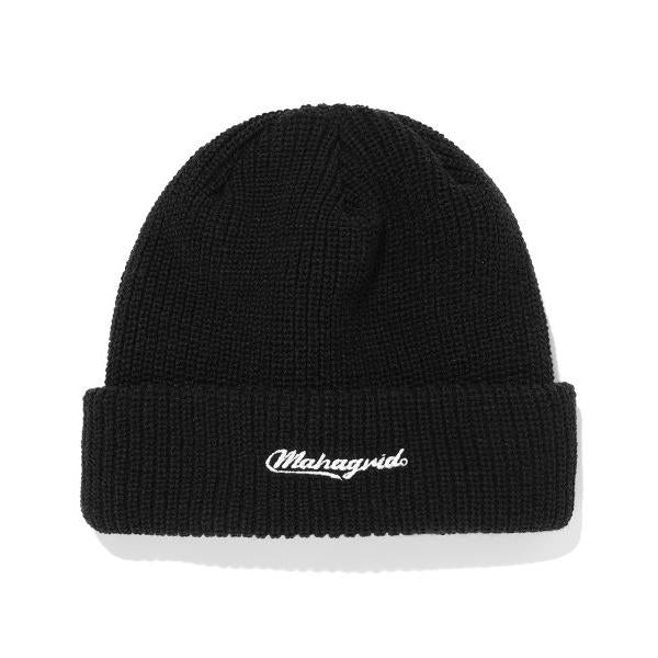 mahagrid (マハグリッド)     SCRIPT LOGO SHORT BEANIE BLACK(MG2CFMAB24A)