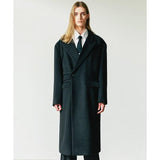 SSY(エスエスワイ) WOOL BLENDED MAXIMAL DOUBLE BUTTON COAT BLACK