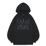 Odd Studio (オッドスタジオ) ODSD Embossing Logo Oversized Fit Hoodie - BLACK