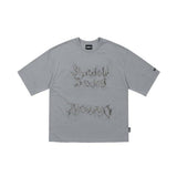 アジョバイアジョ(AJOBYAJO) Shadow Boxing Applique T-Shirt [GREY]