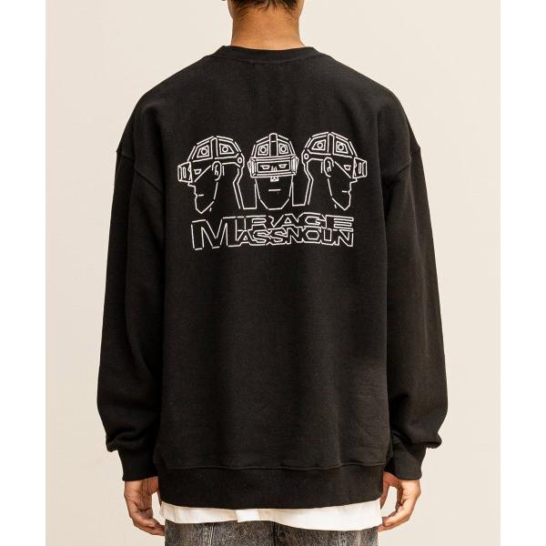 マスノウン(MASSNOUN)     MIRAGE OVERSIZED SWEAT SHIRTS MFTCR004-BK