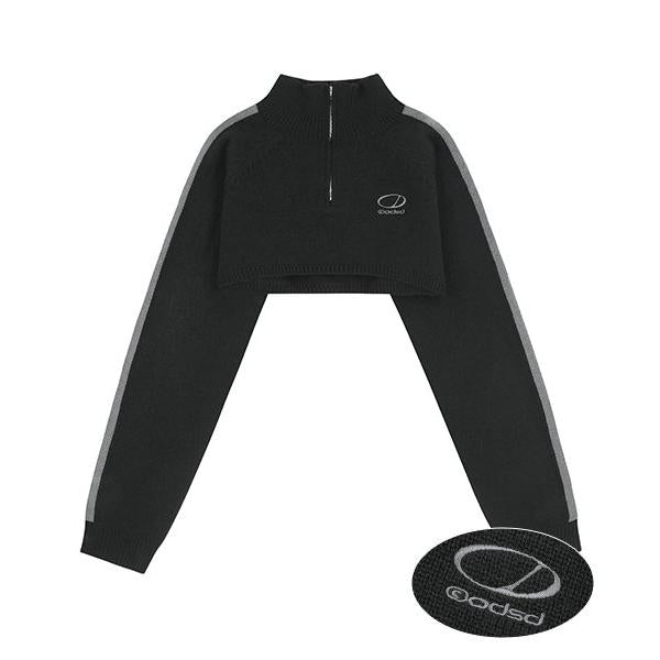 ☆人気☆【ODDSTUDIO】☆Zipper crop knit boler.o☆Tシャツ☆ ☆関税込☆ODD STUDIO☆Zipper crop knit bolero☆Tシャツ