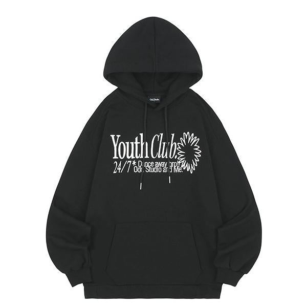 ★Odd Studio★YOUTH CLUB刺繍ロゴSLEEVE PINTUCK HOODIE Odd Studio (オッドスタジオ) Youth Club Pintuck Oversized Fit