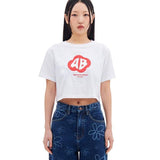 ARCHIVE BOLD (アーカイブボールド)　RED MOSS LOGO CROP T-SHIRTS (WHITE)