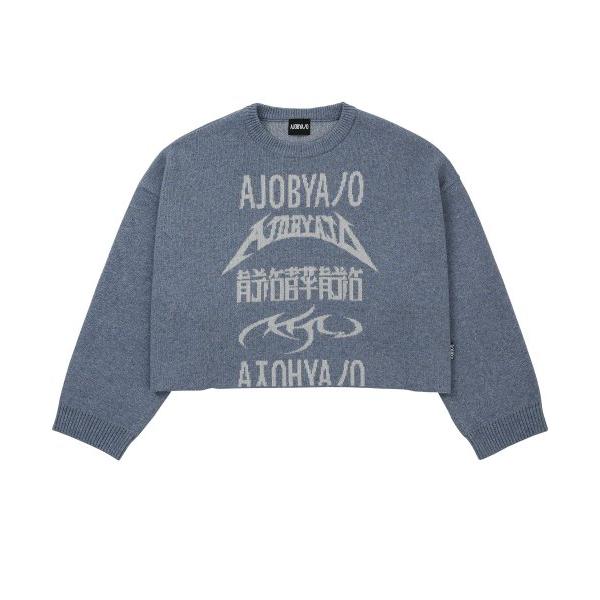 【AJO AJOBYAJO】Total Logo Cropped Sweater AJO AJOBYAJO (アジョ バイ アジョ) - トータルロゴクロップド