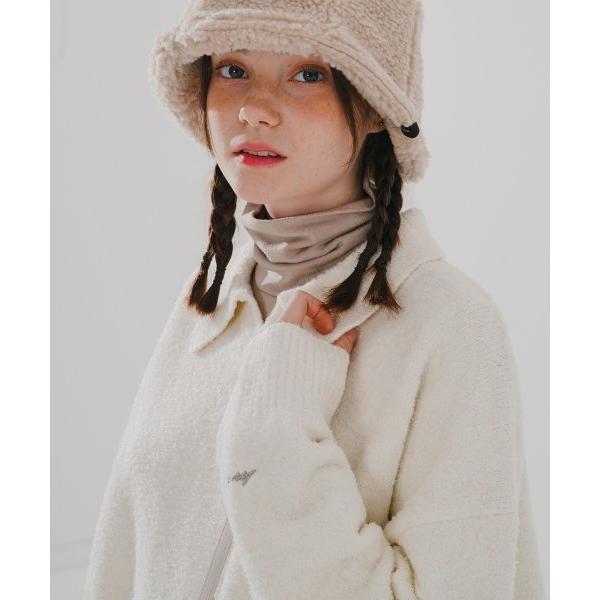 ダブルユーブイプロジェクト(WV PROJECT)   Hana Boucle Collar Knit Ivory MJKN7637