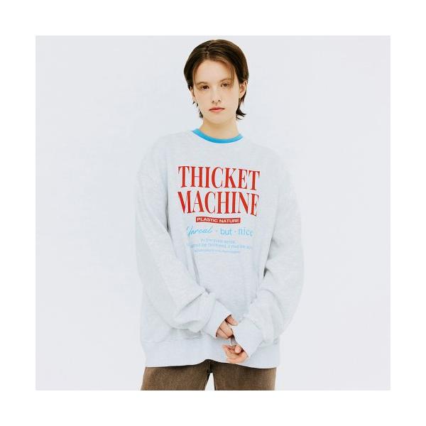 NCOVER（エンカバー） THICKET MACHINE TYPO SWEATSHIRT-WHITE MELANGE