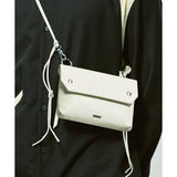 SSY(エスエスワイ) piping leather strap flap bag & utility key ring ivory