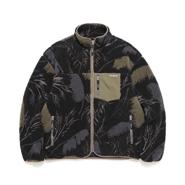 mahagrid (マハグリッド)     PALM LEAF FLEECE JACKET BLACK(MG2CWMB931A)