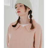 ダブルユーブイプロジェクト(WV PROJECT)   Hana Boucle Collar Knit Pink MJKN7637