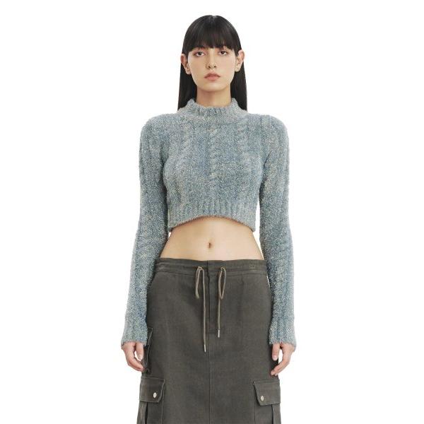 curetty (キュリティー)   C HIGH-NECK CROP KNIT TOP_SKY BLUE