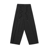 アジョバイアジョ(AJOBYAJO)             One Tuck Oversized Stripe Trousers [BLACK]