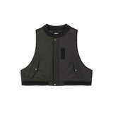 アジョバイアジョ(AJOBYAJO)Fourfold Nylon Mixed Bomber Vest [CHARCOAL]