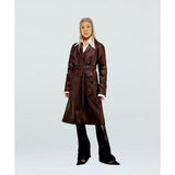 LEATHER CLASSIC COAT [BROWN]