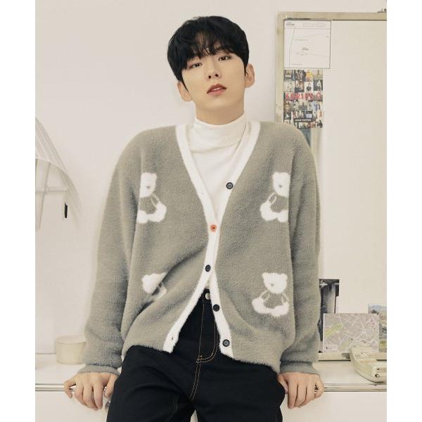 AQO_studiospace(アコスタジオスペース)       BEAR ECO FUR CARDIGAN GREY