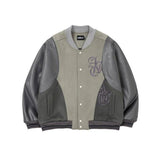 アジョバイアジョ(AJOBYAJO) Wool Mixed Varsity Stadium Jacket [GREY]