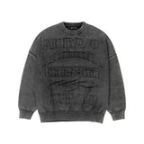 アジョバイアジョ(AJOBYAJO) [PBA] Five AJO Logos Washed Sweater [BLACK]
