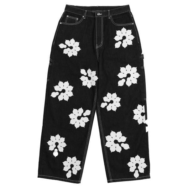 オーワイ(OY) 		FLOWER LOGO CARPENTER JEANS-BLACK