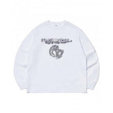 NOMANUAL(ノーマニュアル)    SPREAD SIGNATURE LONG SLEEVE TEE - WHITE