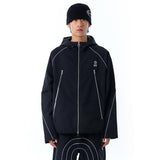 オーワイ(OY) PIPING ZIPPER HOODIE TRACK JACKET-BLACK