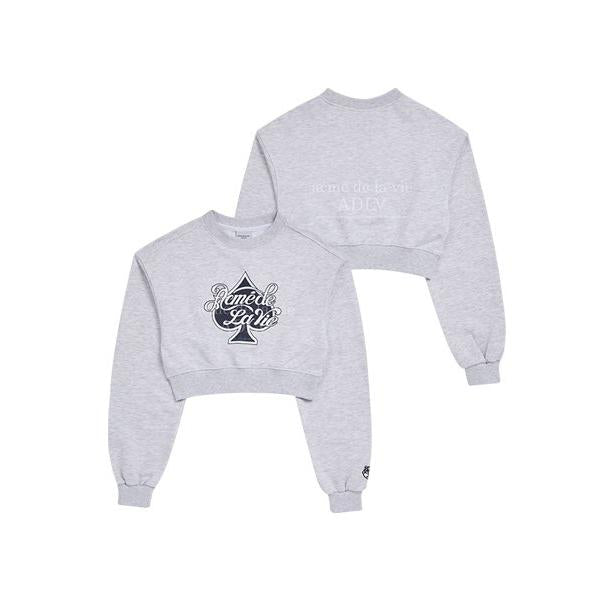 アクメドラビ(acme' de la vie)    SPADE SCRIPT LOGO CROP TOP SWEAT SHIRT MELANGE