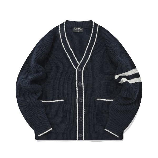 セイントペイン(SAINTPAIN)    SP WOOL VARSITY CARDIGAN-NAVY