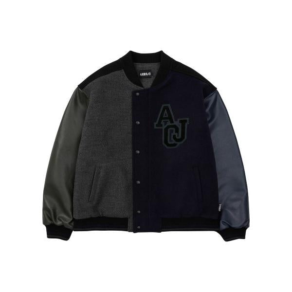 アジョバイアジョ(AJOBYAJO)             Oversized Varsity Stadium Jacket [NAVY]